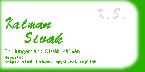 kalman sivak business card